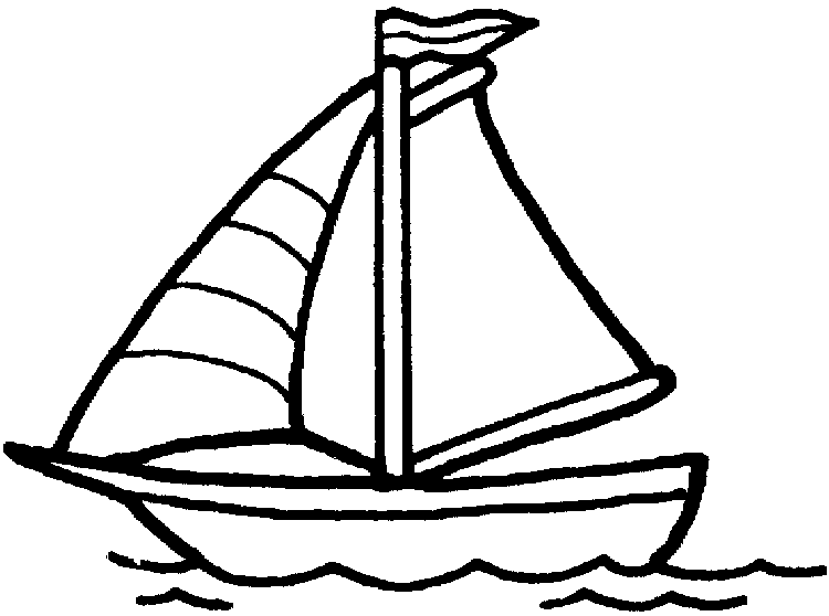 Coloriage Dessin D'Un Petit Navire - Bateau à imprimer