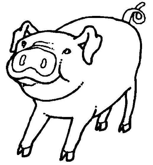 Coloriage Dessin D'Un Porc - Animaux à imprimer