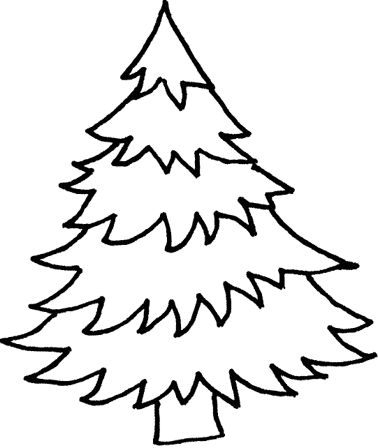 Coloriage Dessin D'Un Sapin - Sapin Noël à imprimer