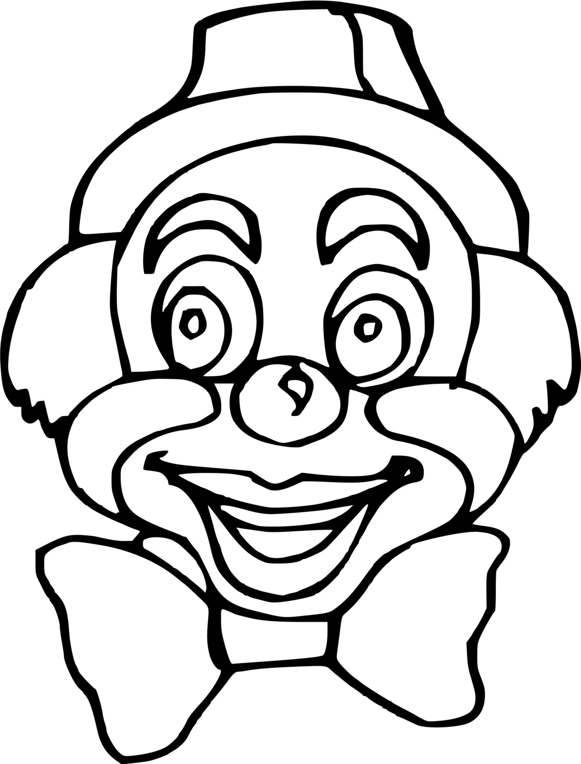 Coloriage Dessin D'Un Tête De Clown - Clown à imprimer