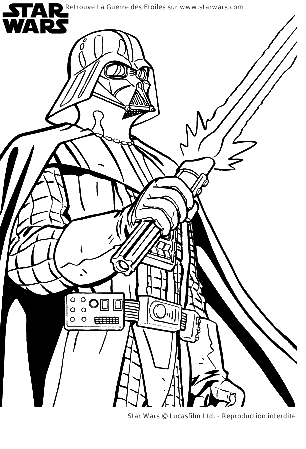 Coloriage Dessin Dark Vador - Star wars à imprimer