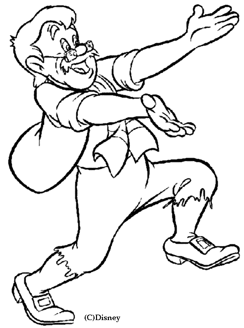 Coloriage Dessin De Geppetto - Pinocchio à imprimer