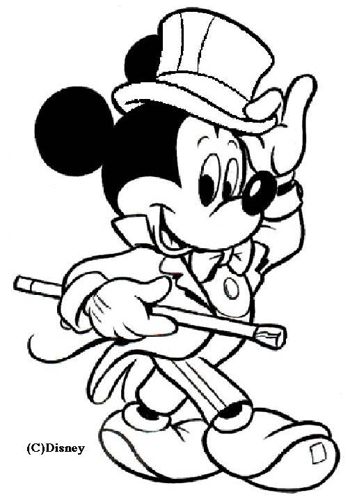 Coloriage Dessin De Mickey En Costume - Mickey à imprimer
