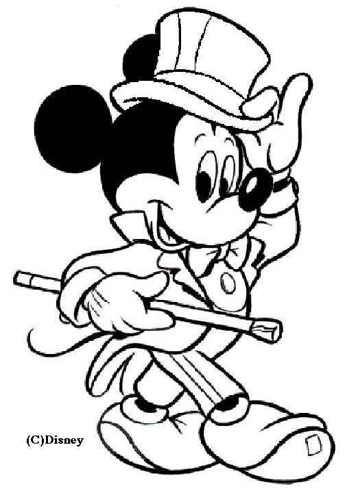 Coloriage Dessin De Mickey En Costume - Alphabet disney à imprimer