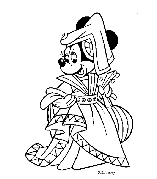 Coloriage Dessin De Minnie En Princesse - Minnie à imprimer