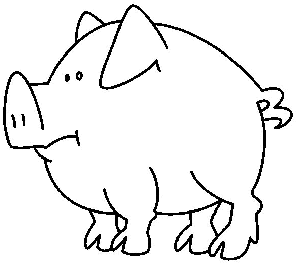 Coloriage Dessin De Cochon - Animaux à imprimer
