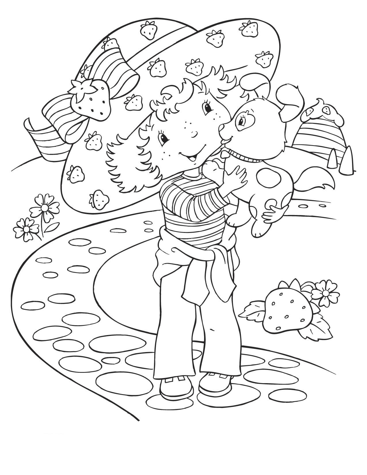 Coloriage Dessin De Fraisinette Ancien - Charlotte aux fraises fraisinette à imprimer