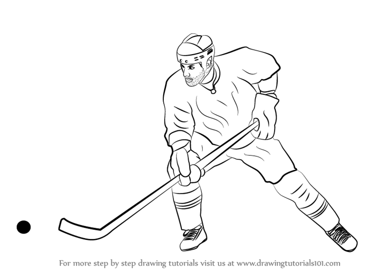 Coloriage Dessin De Joueur De Hockey - Hockey à imprimer