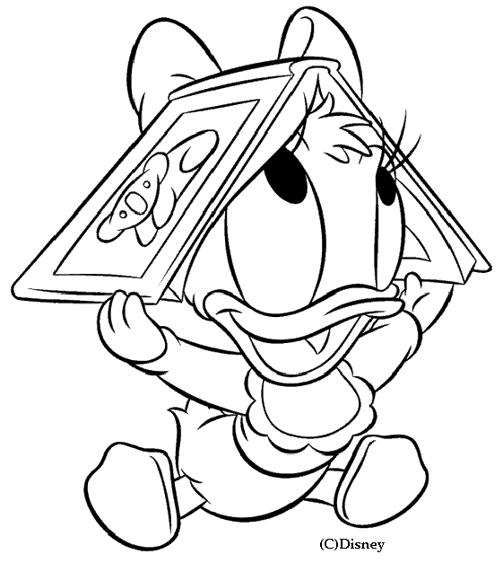 Coloriage Dessin Disney Bébé Daisy Livre - Alphabet disney à imprimer