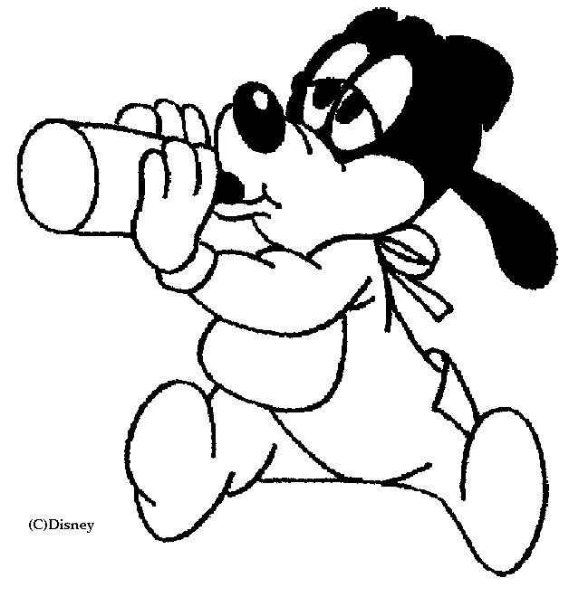 Coloriage Dessin Disney Bébé Dingo Goofy - Alphabet disney à imprimer