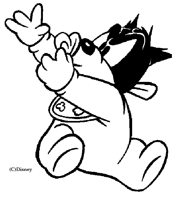 Coloriage Dessin Disney Bébé Dippy Dawg - Alphabet disney à imprimer