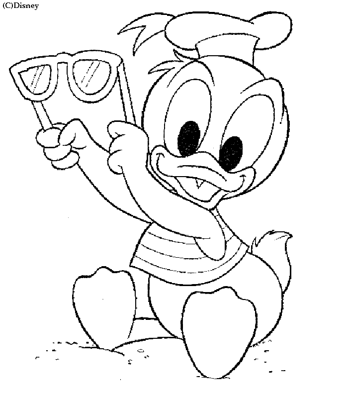 Coloriage Dessin Disney Bébé Donald - Alphabet disney à imprimer