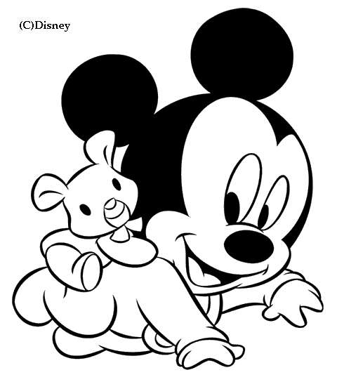 Coloriage Dessin Disney Bébé Mickey - Alphabet disney à imprimer