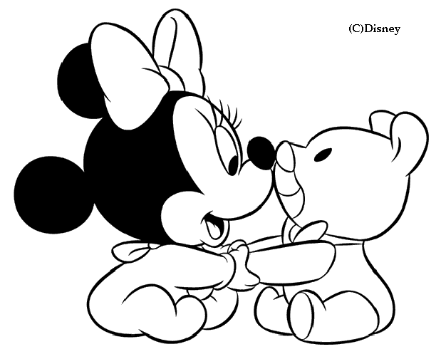 Coloriage Dessin Disney Bébé Minie Ours En Peluche - Alphabet disney à imprimer