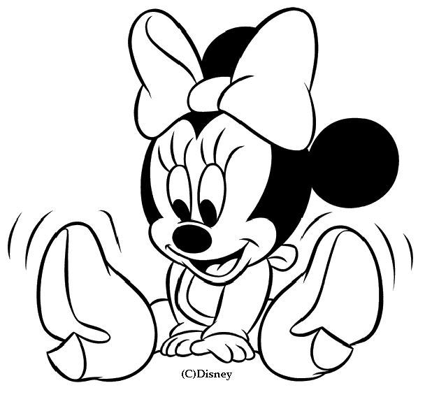 Coloriage Dessin Disney Bébé Minie - Alphabet disney à imprimer