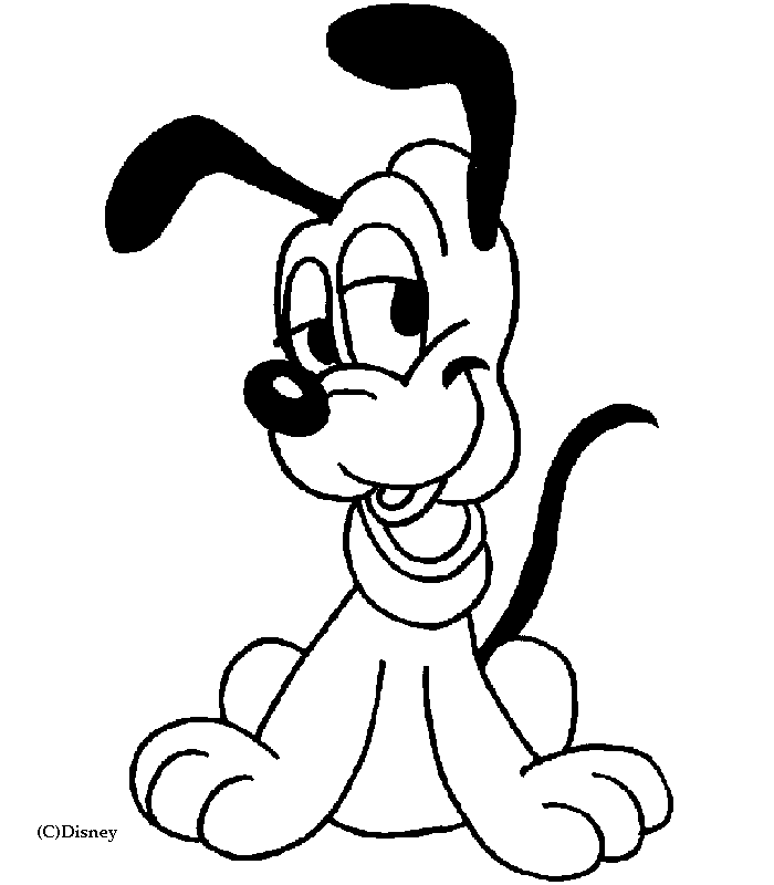 Coloriage Dessin Disney Bébé Pluto - Alphabet disney à imprimer