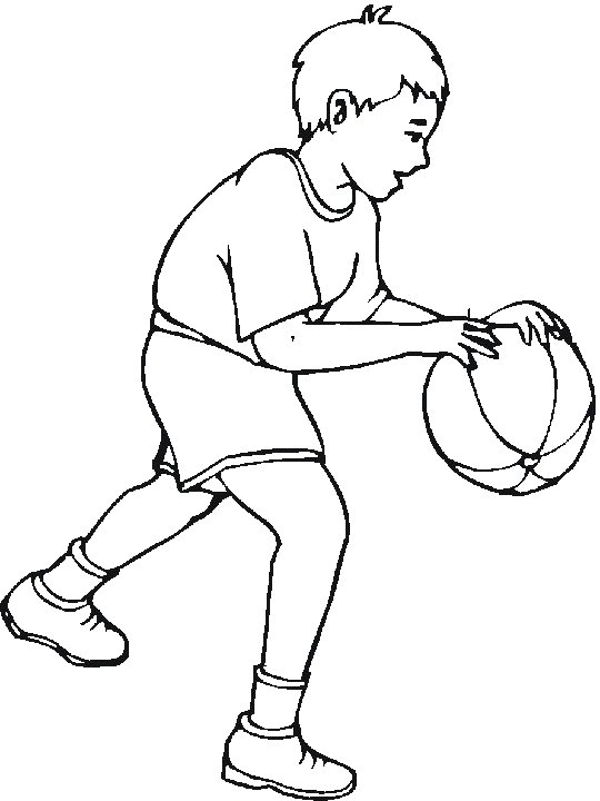 Coloriage Dessin Enfant Joue Au Basket Ball - Basketball à imprimer