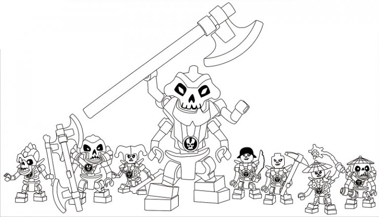 Coloriage Dessin Ennemis Squelette Ninjago - Ninjago à imprimer
