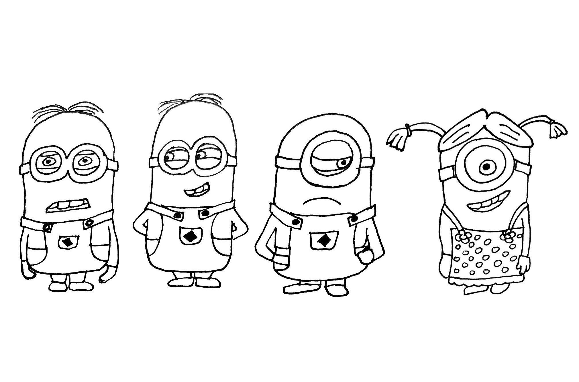 Coloriage Dessin Exclusif Minions - Minions à imprimer