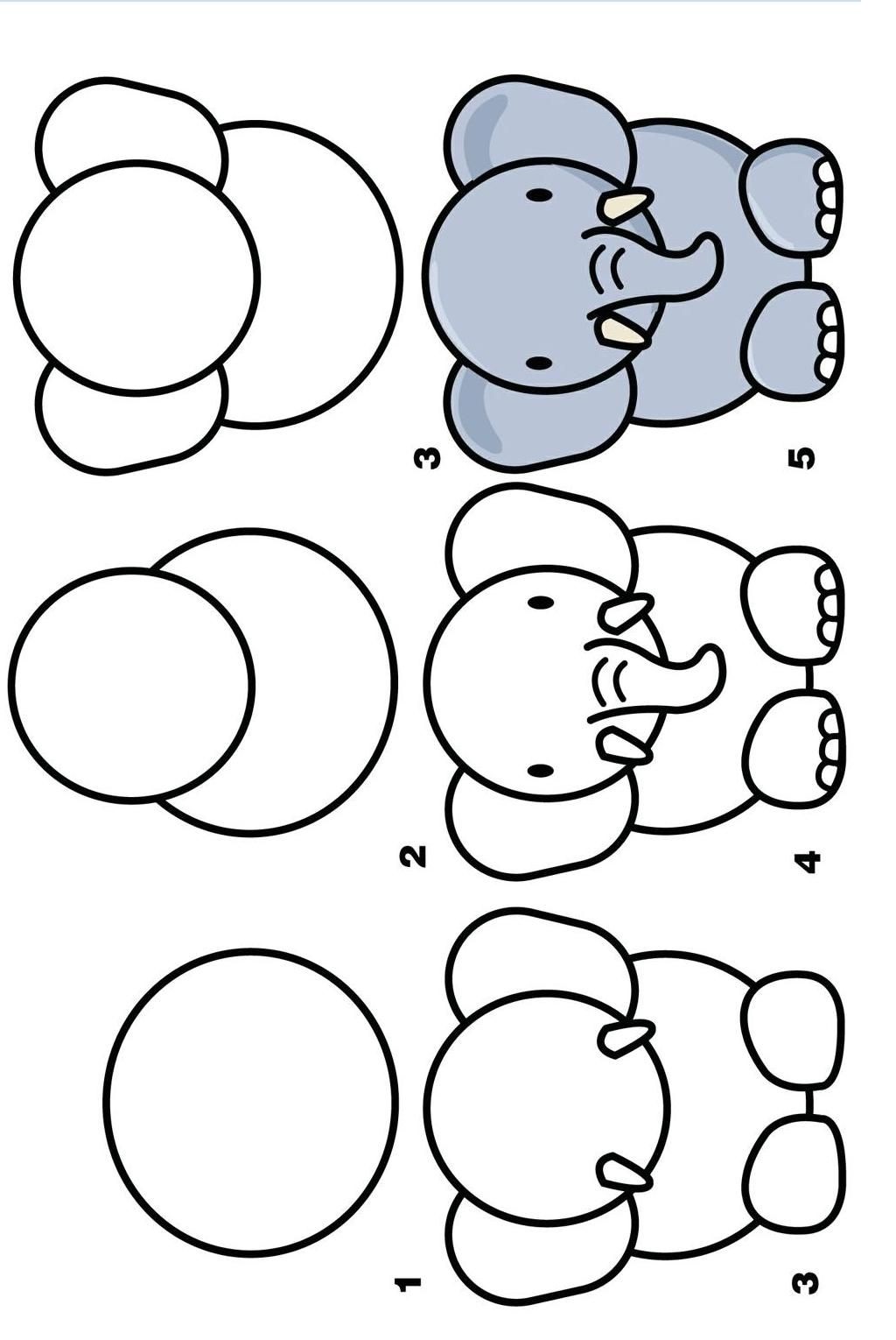 Coloriage Dessin Facile A Faire Éléphant - Dessin facile à imprimer