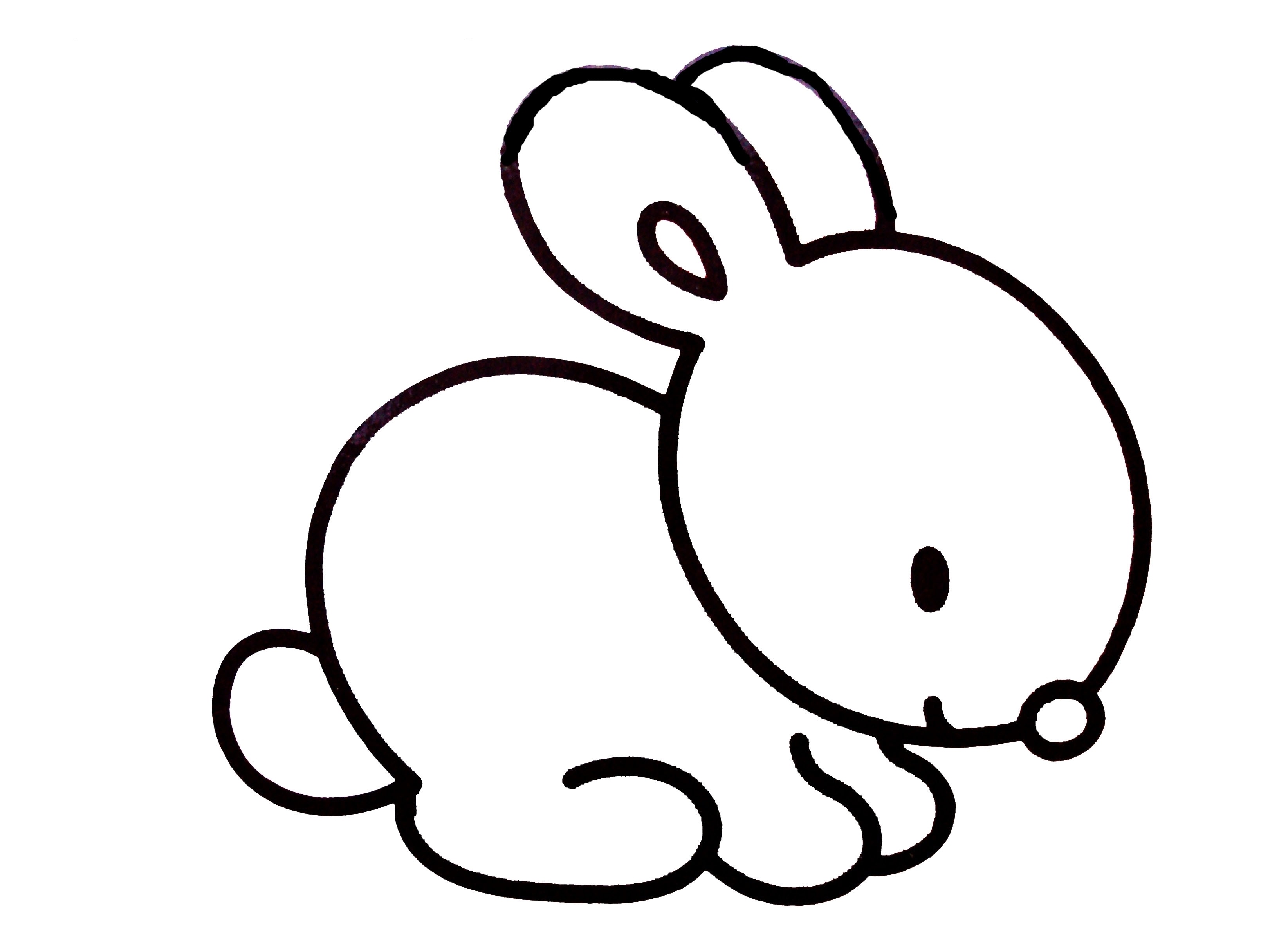 Coloriage Dessin Facile Lapin - Dessin à imprimer