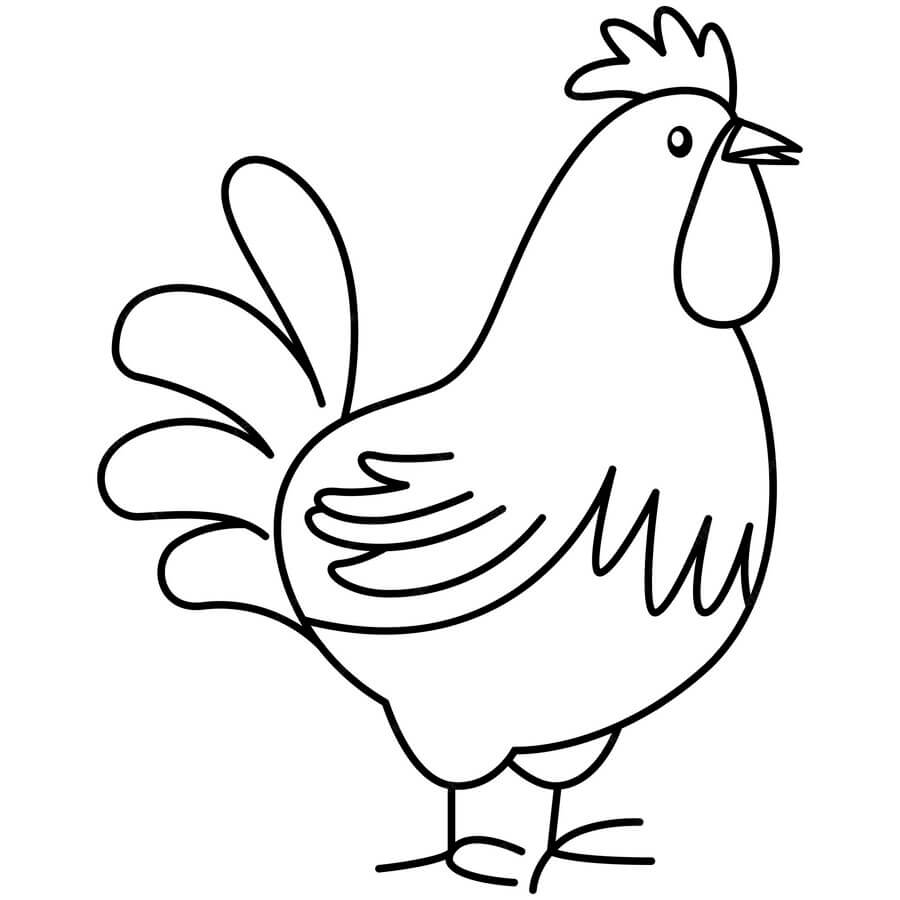 Coloriage Dessin Facile Poule Mignonne Coloriage - Poule à imprimer