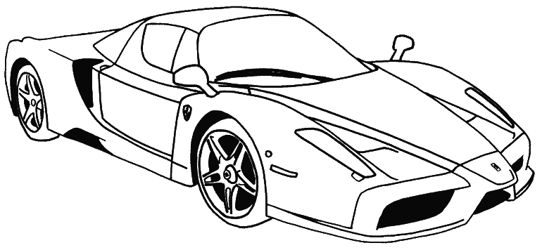 Coloriage Dessin Ferrari - Voiture à imprimer