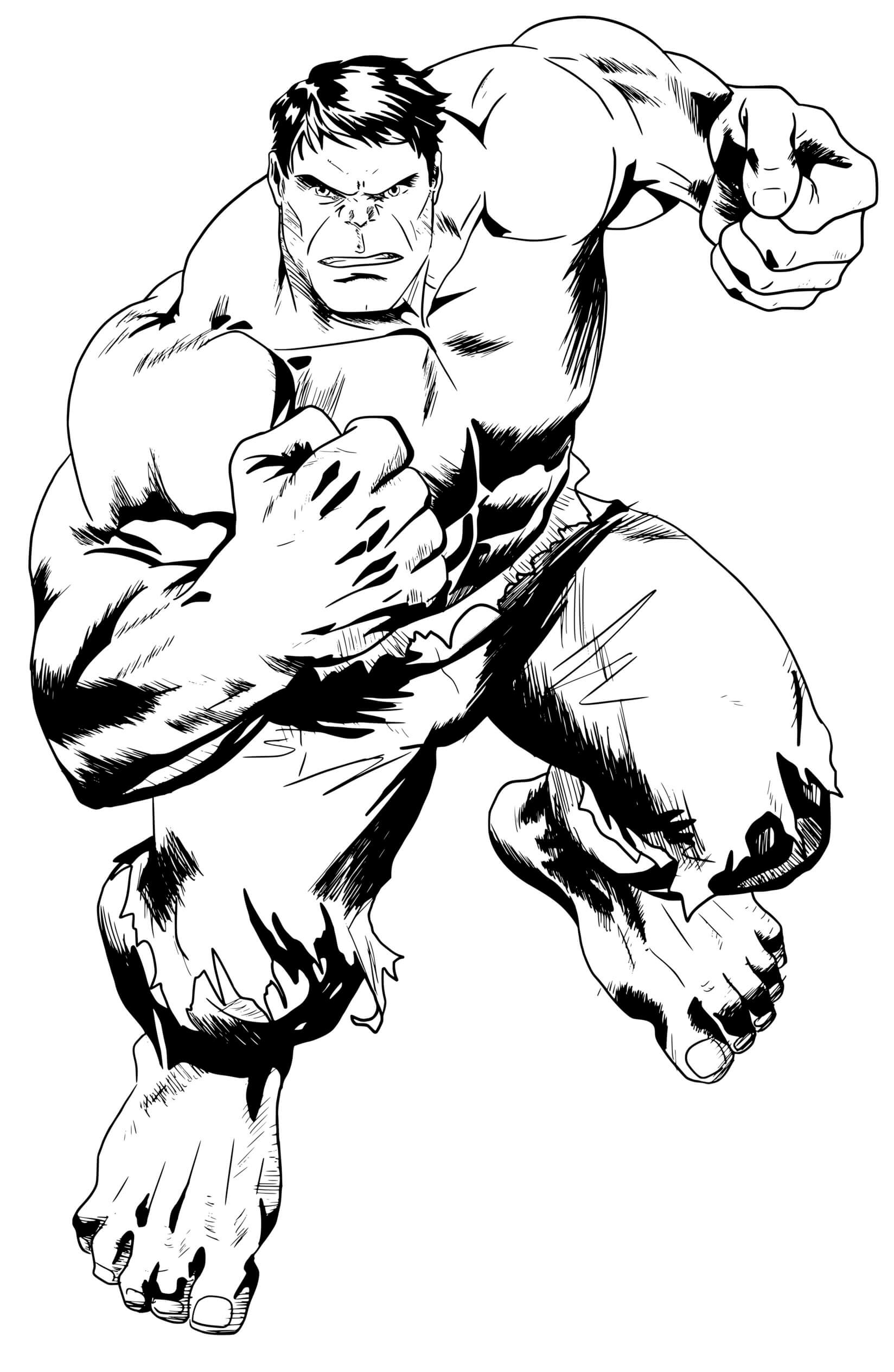 Coloriage Dessin Hulk Réaliste - Hulk à imprimer