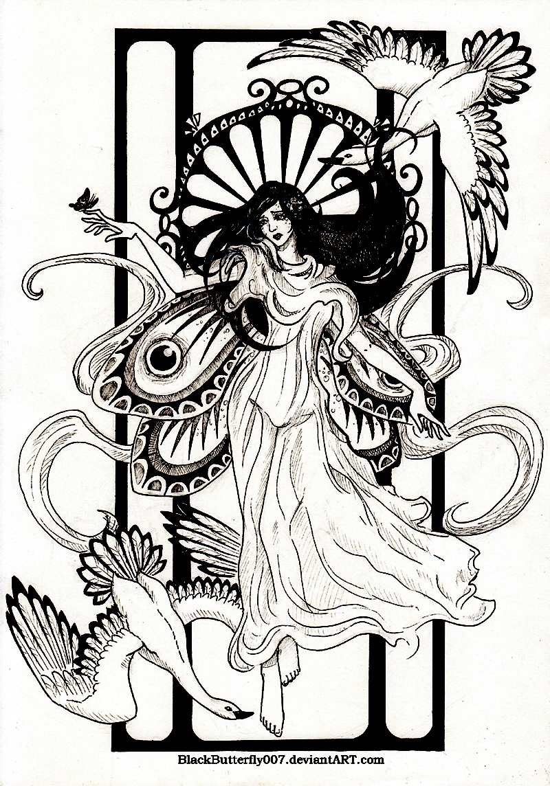 Coloriage Dessin Inspiration Art Nouveau3 - Art à imprimer