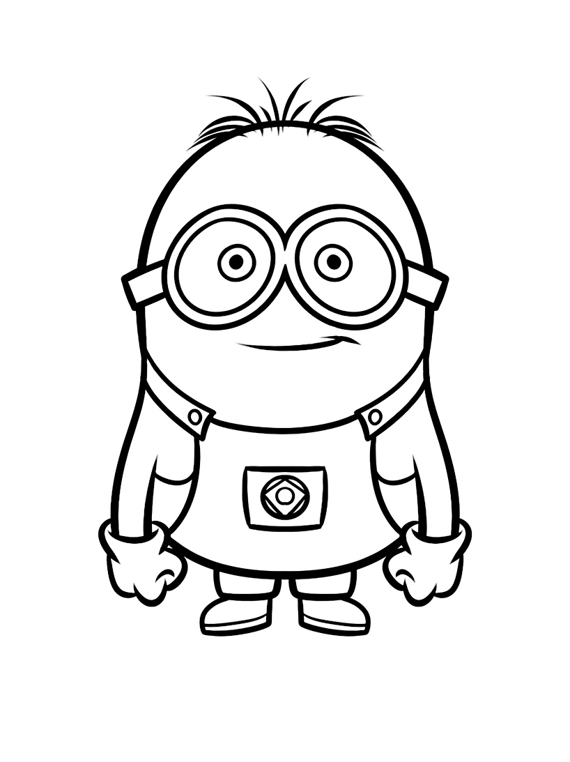 Coloriage Dessin Jeune Minion Lunette - Minions à imprimer