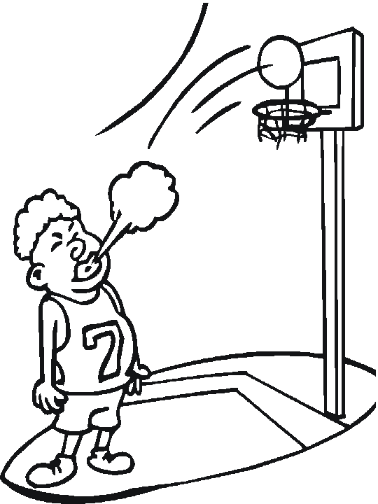 Coloriage Dessin Joueur De Basket Soufle - Basketball à imprimer