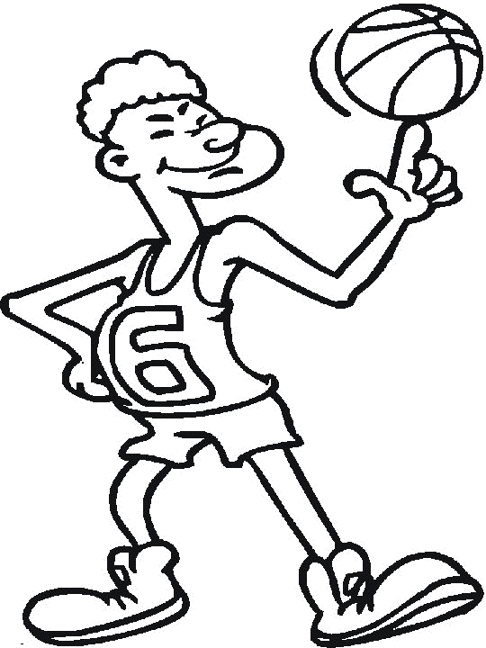 Coloriage Dessin Joueur Qui Jongle - Basketball à imprimer