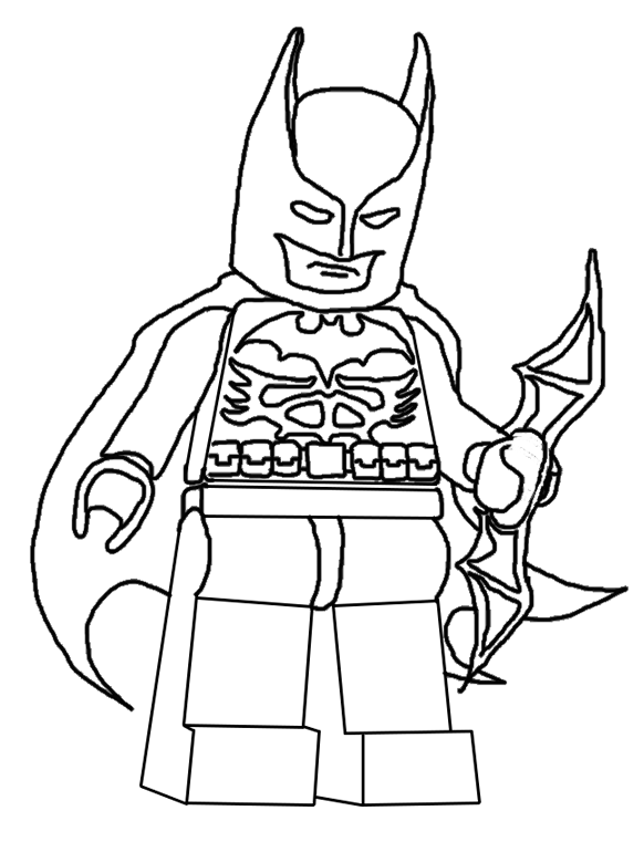 Coloriage Minifigurine Lego souriante en tenue colorée - Lego à imprimer