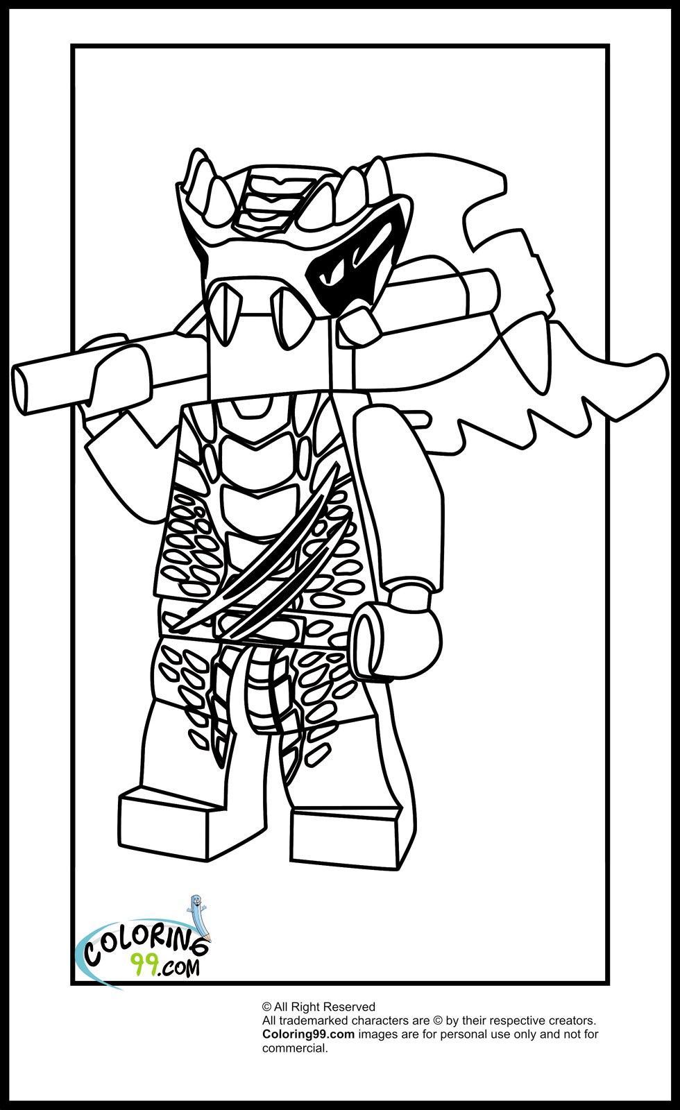 Coloriage Personnage Lego classique en tenue colorée - Lego à imprimer