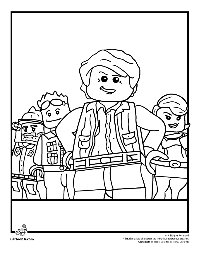 Coloriage Brique Lego colorée avec minifigure joyeuse - Lego à imprimer