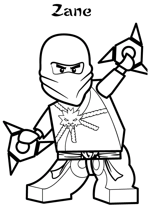 Coloriage Figurine Lego souriante avec accessoires - Lego à imprimer