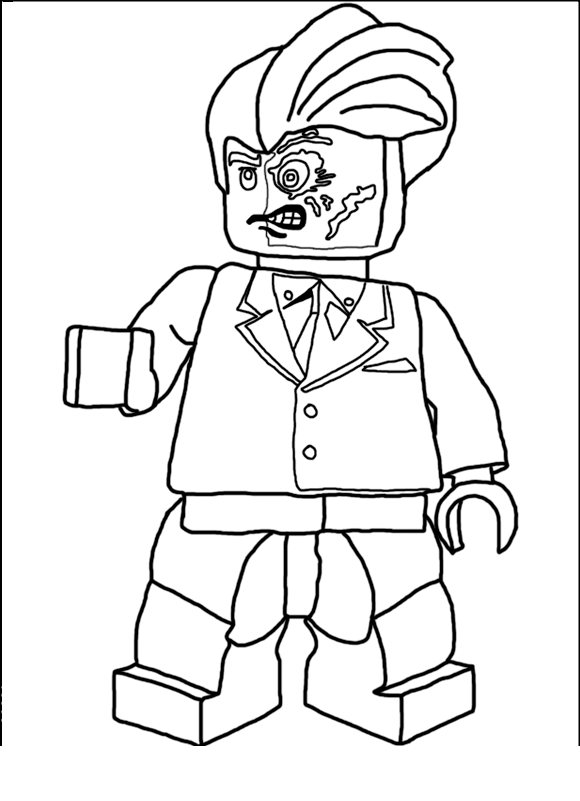 Coloriage Personnage Lego en tenue colorée - Lego à imprimer