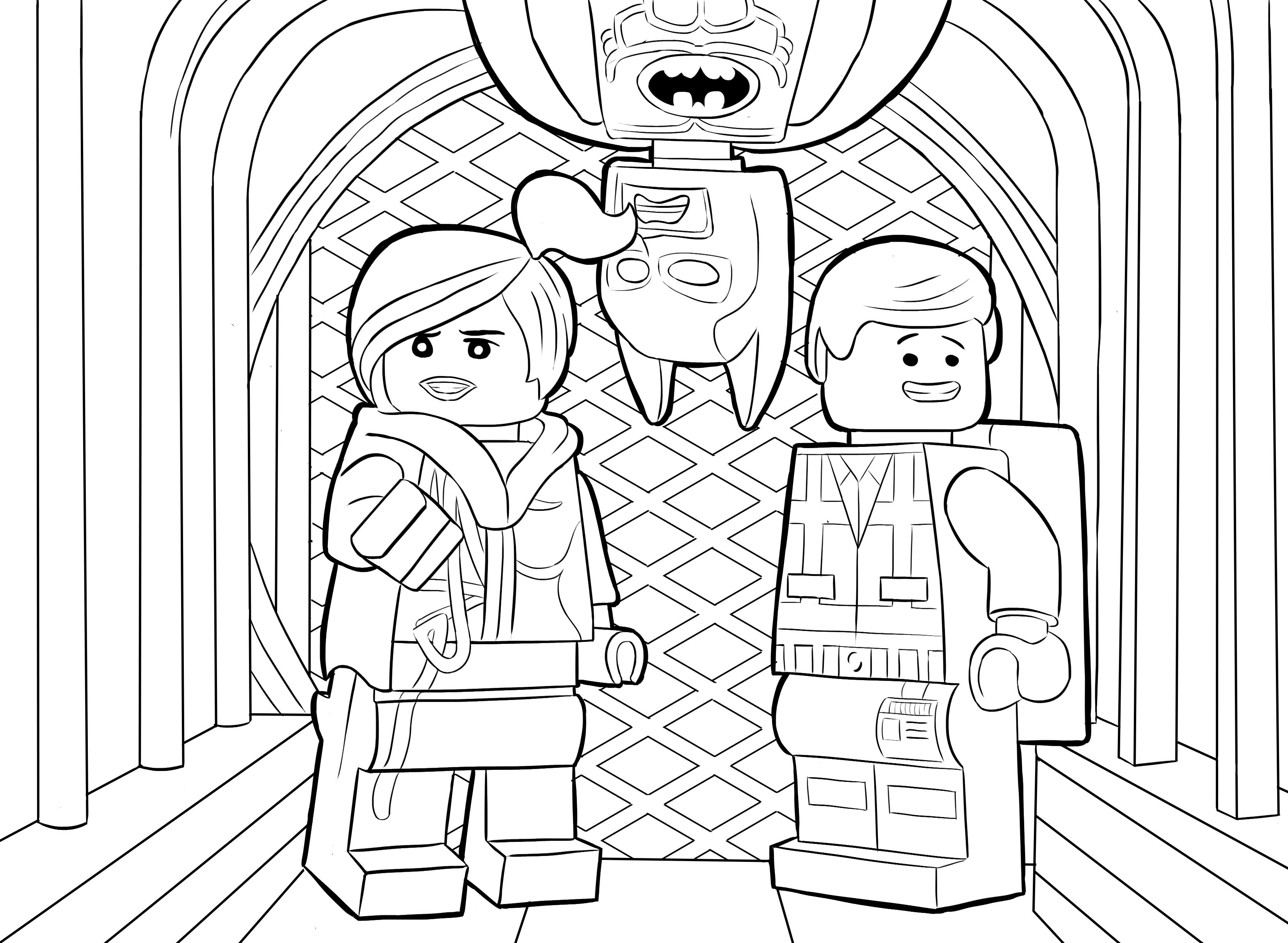 Coloriage Personnage Lego constructeur avec outils - Lego à imprimer