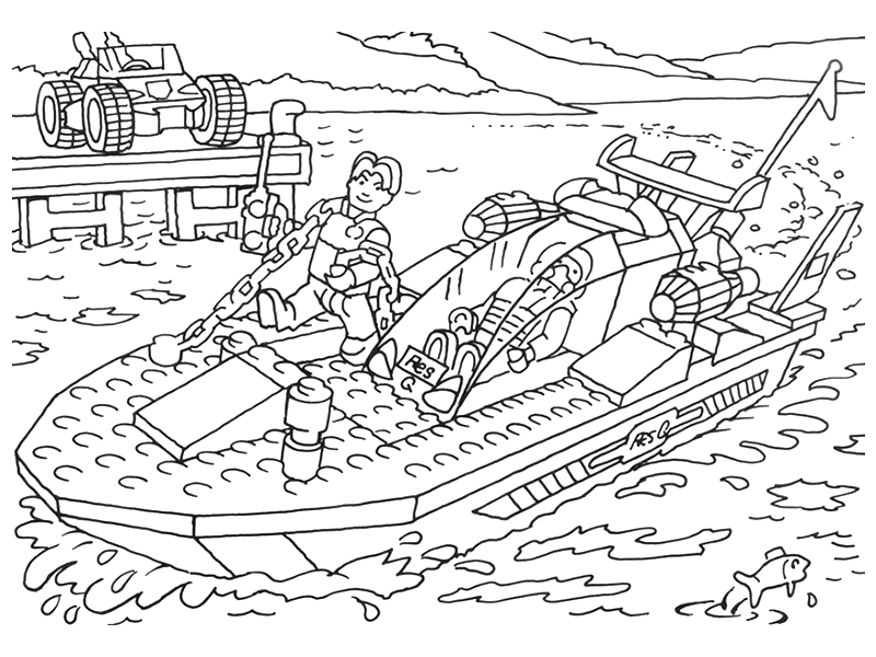 Coloriage Minifigurine Lego souriante en action - Lego à imprimer