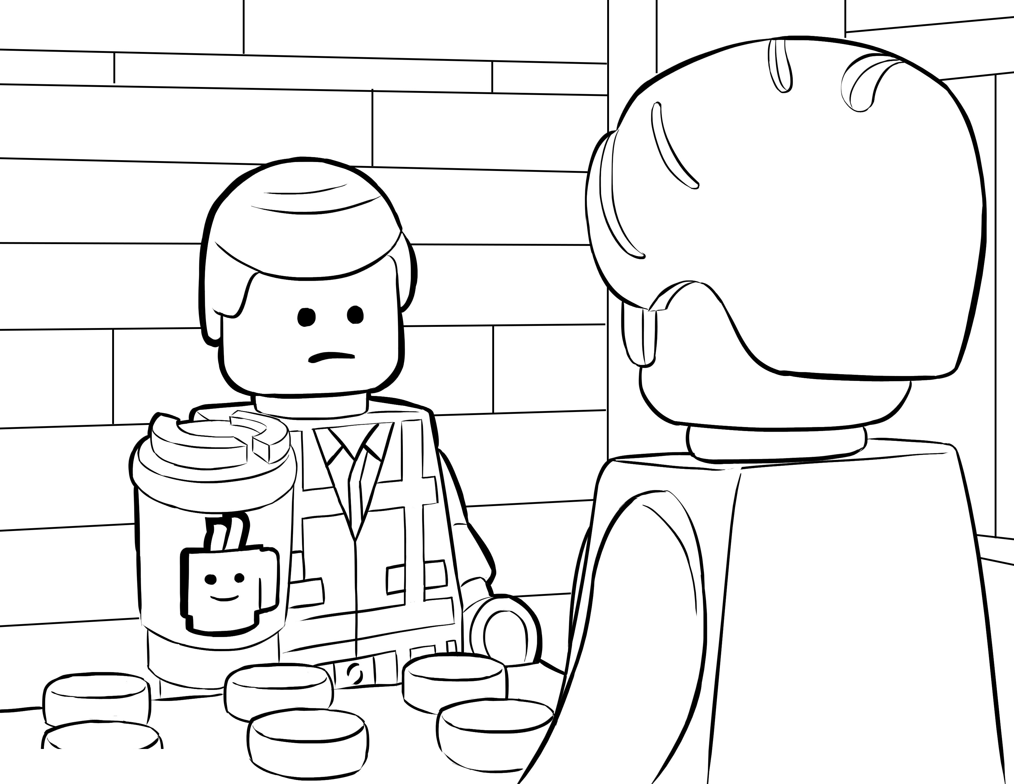 Coloriage Minifigurine Lego en tenue d'aventurier - Lego à imprimer