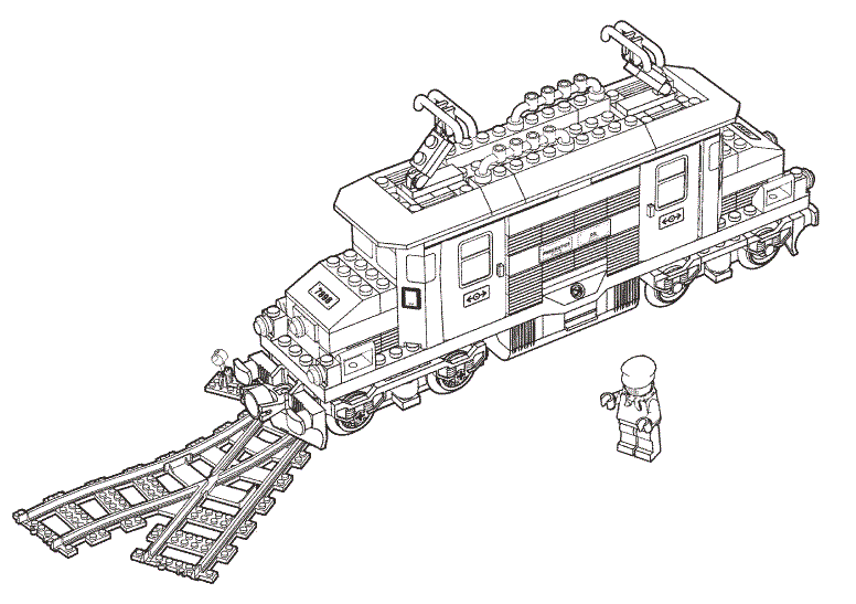 Coloriage Personnage Lego avec accessoires colorés - Lego à imprimer