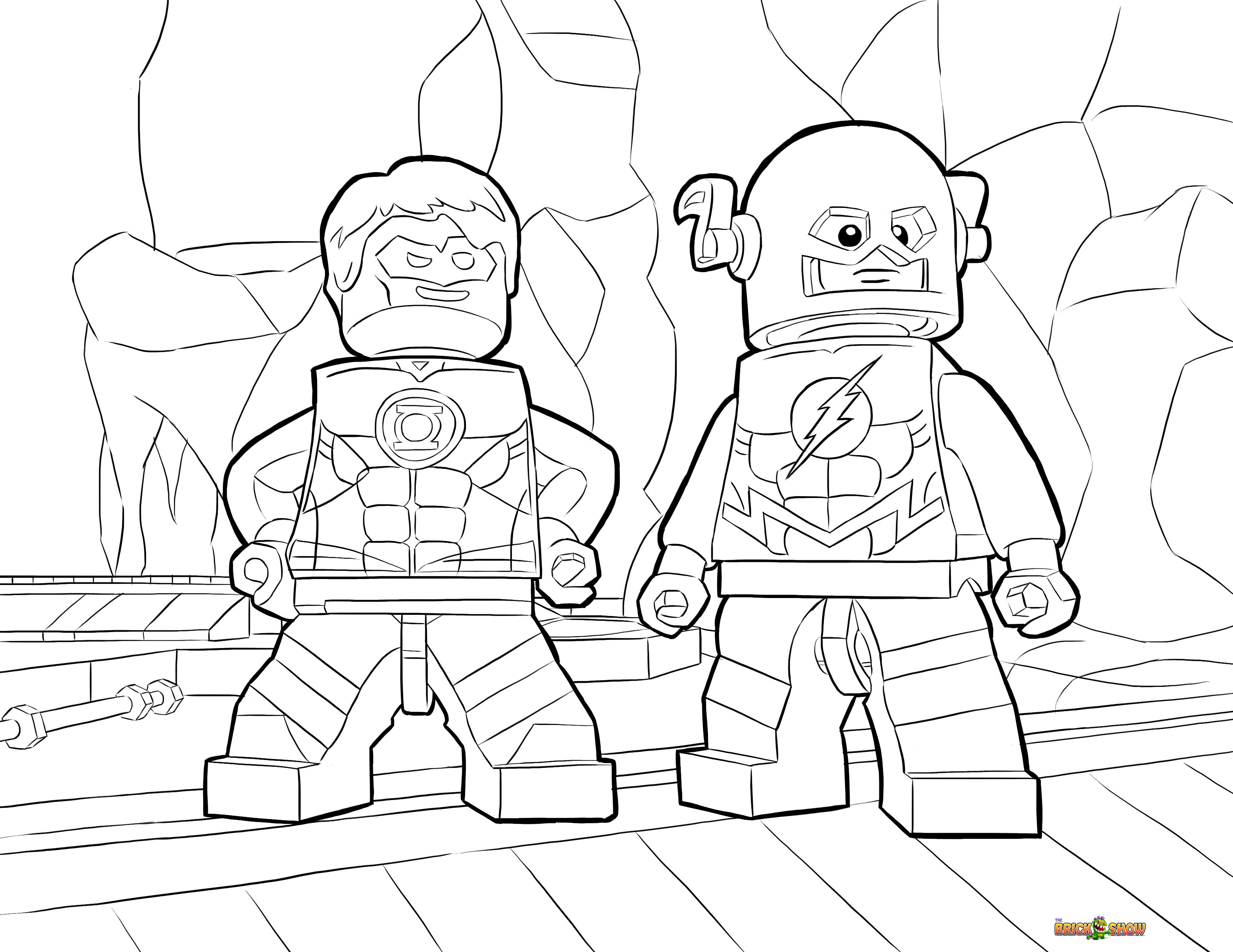 Coloriage Héros Lego avec équipement de construction - Lego à imprimer