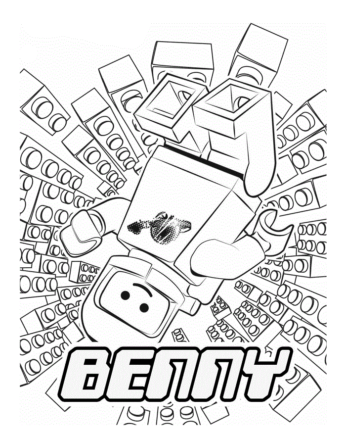 Coloriage Créature Lego robotique aux formes géométriques - Lego à imprimer