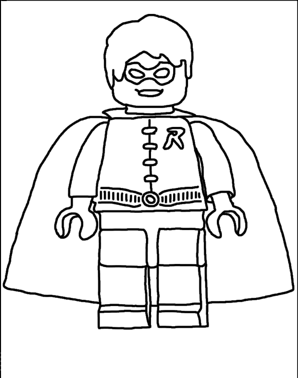Coloriage Minifigurine Lego avec accessoires colorés - Lego à imprimer