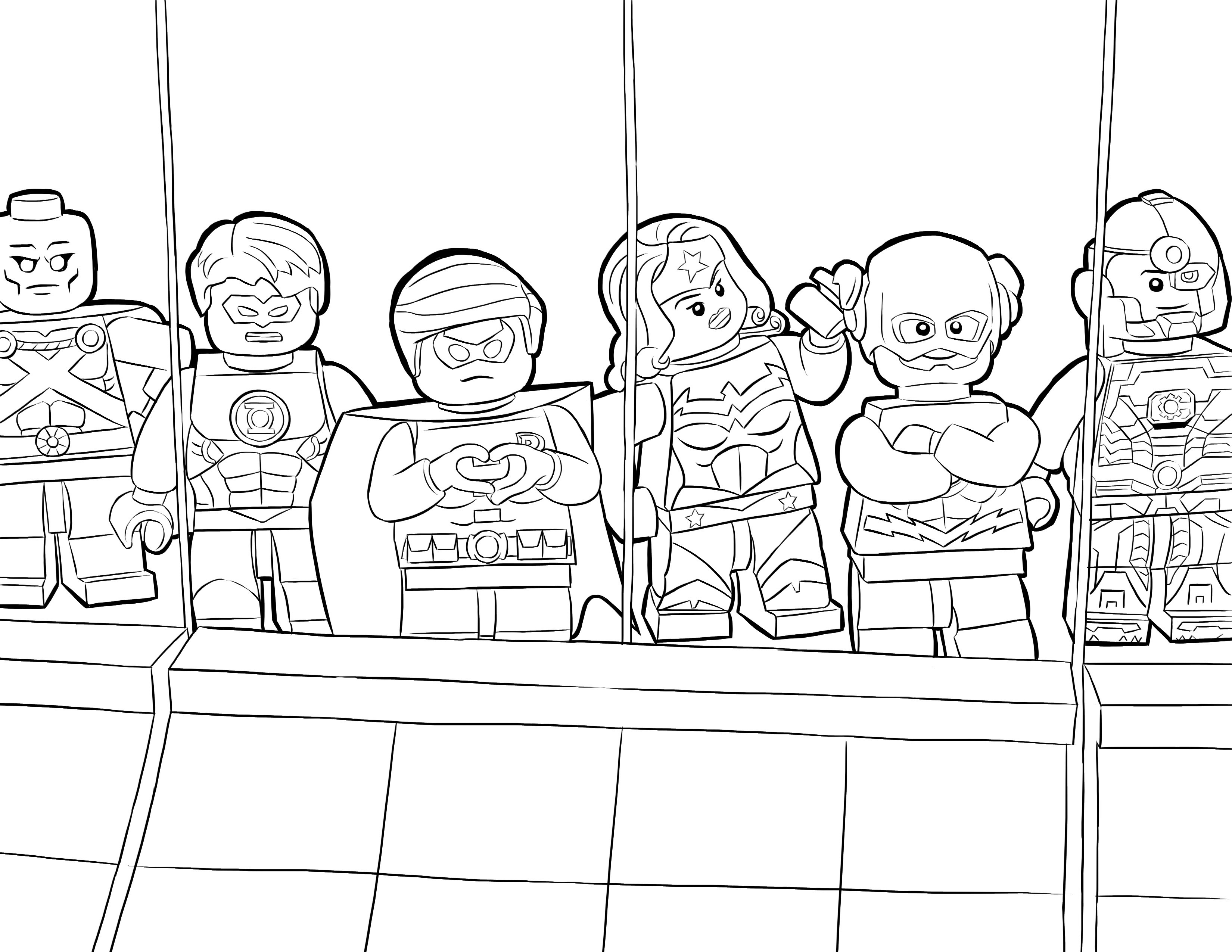 Coloriage Personnage Lego souriant en tenue élégante - Lego à imprimer