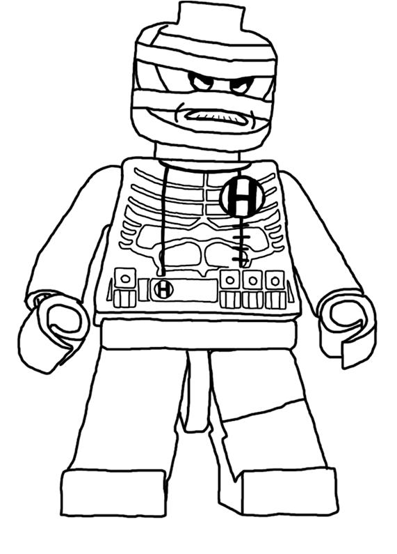 Coloriage Personnage Lego souriante avec cheveux - Lego à imprimer