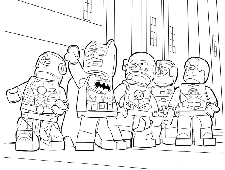 Coloriage Minifigurine Lego en tenue colorée - Lego à imprimer