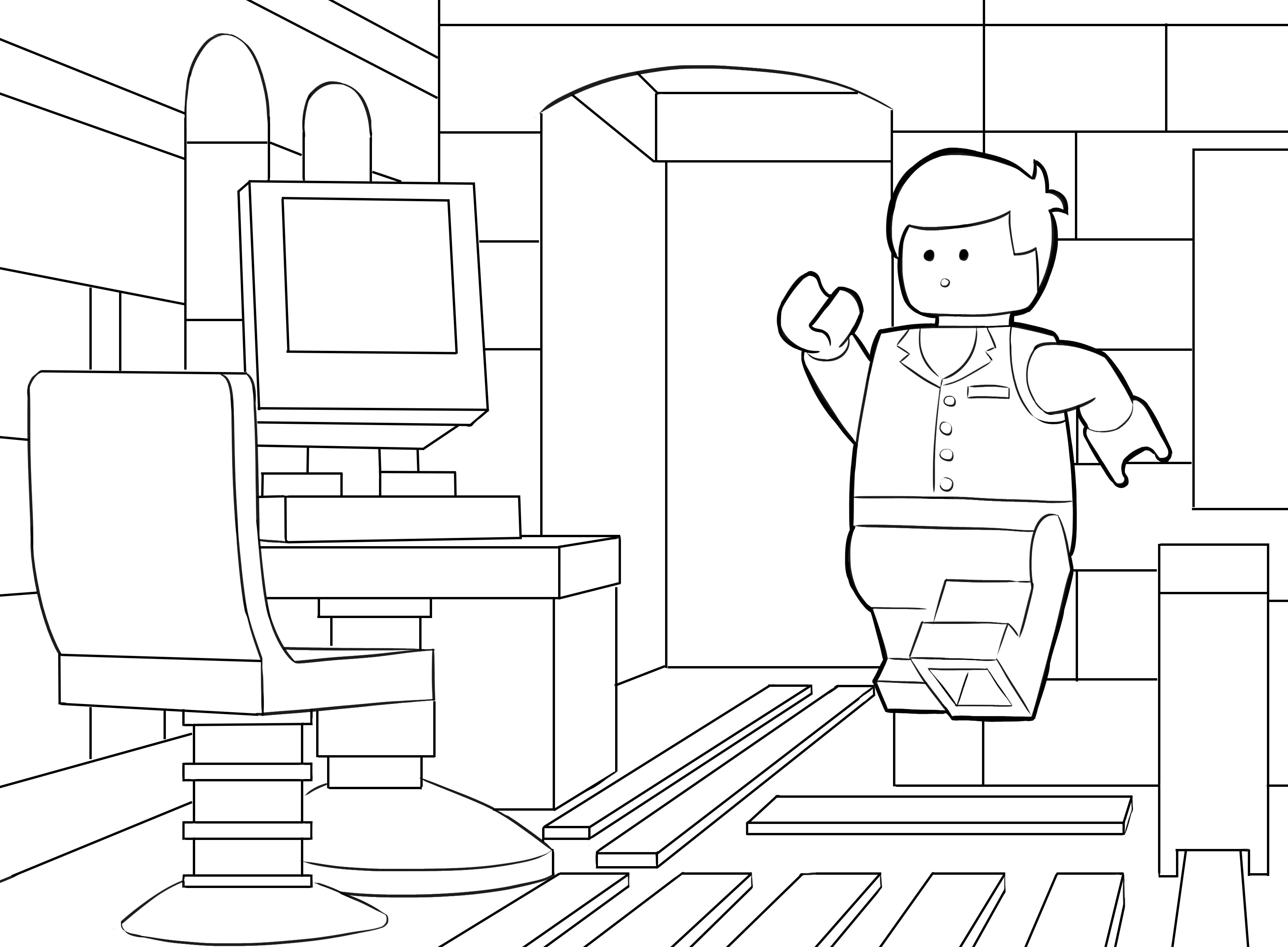 Coloriage Personnage Lego en tenue de construction - Lego à imprimer