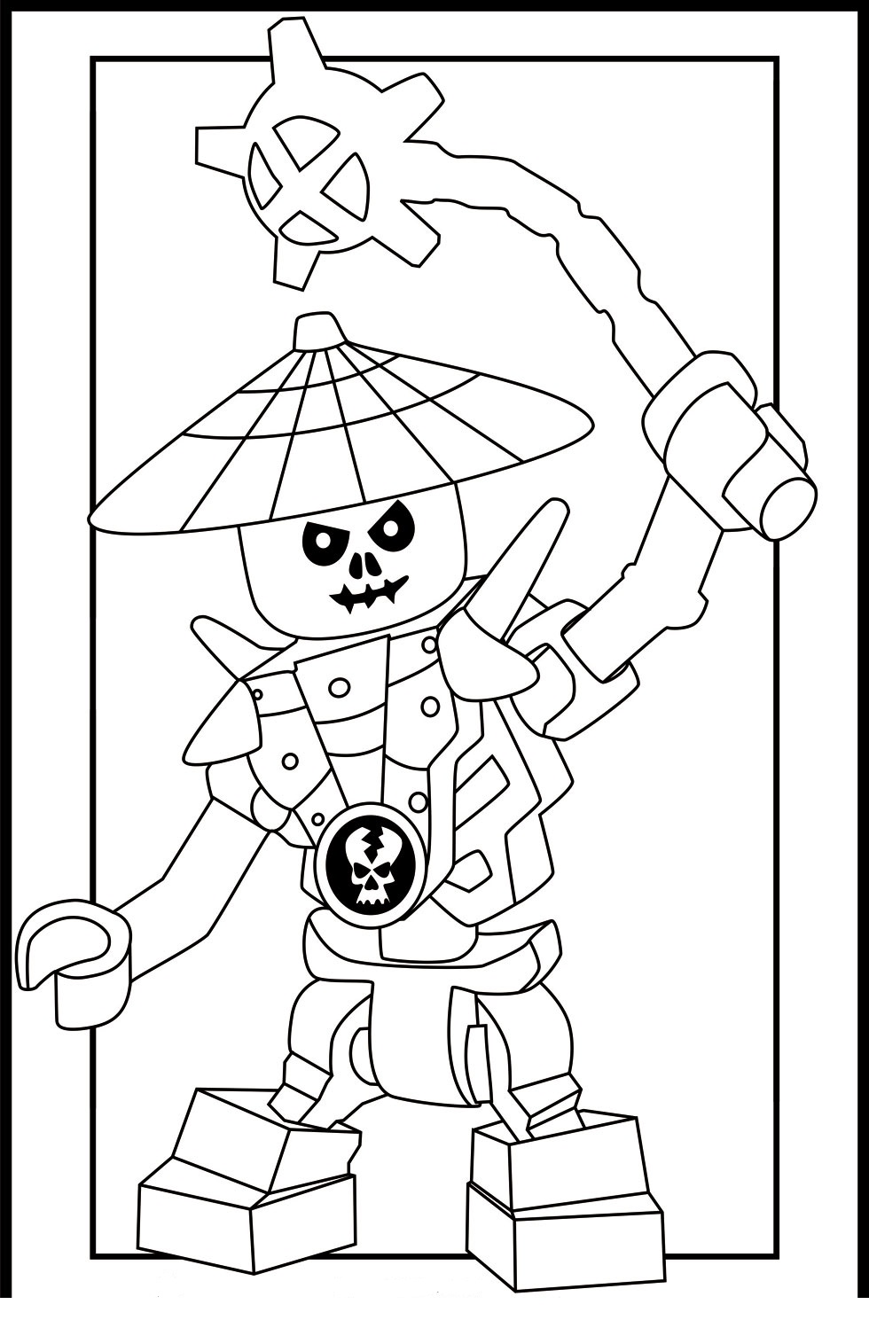 Coloriage Minifigurine Lego avec accessoires détaillés - Lego à imprimer