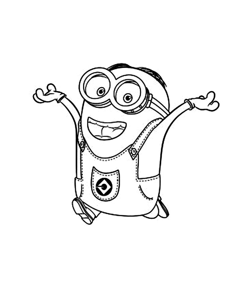 Coloriage Dessin Minion Avec Le Sourire - Minions à imprimer